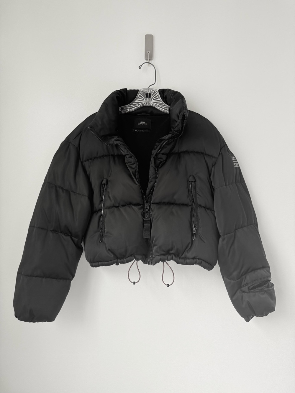 Urban Outfitters Black Cropped Puffer Jacket